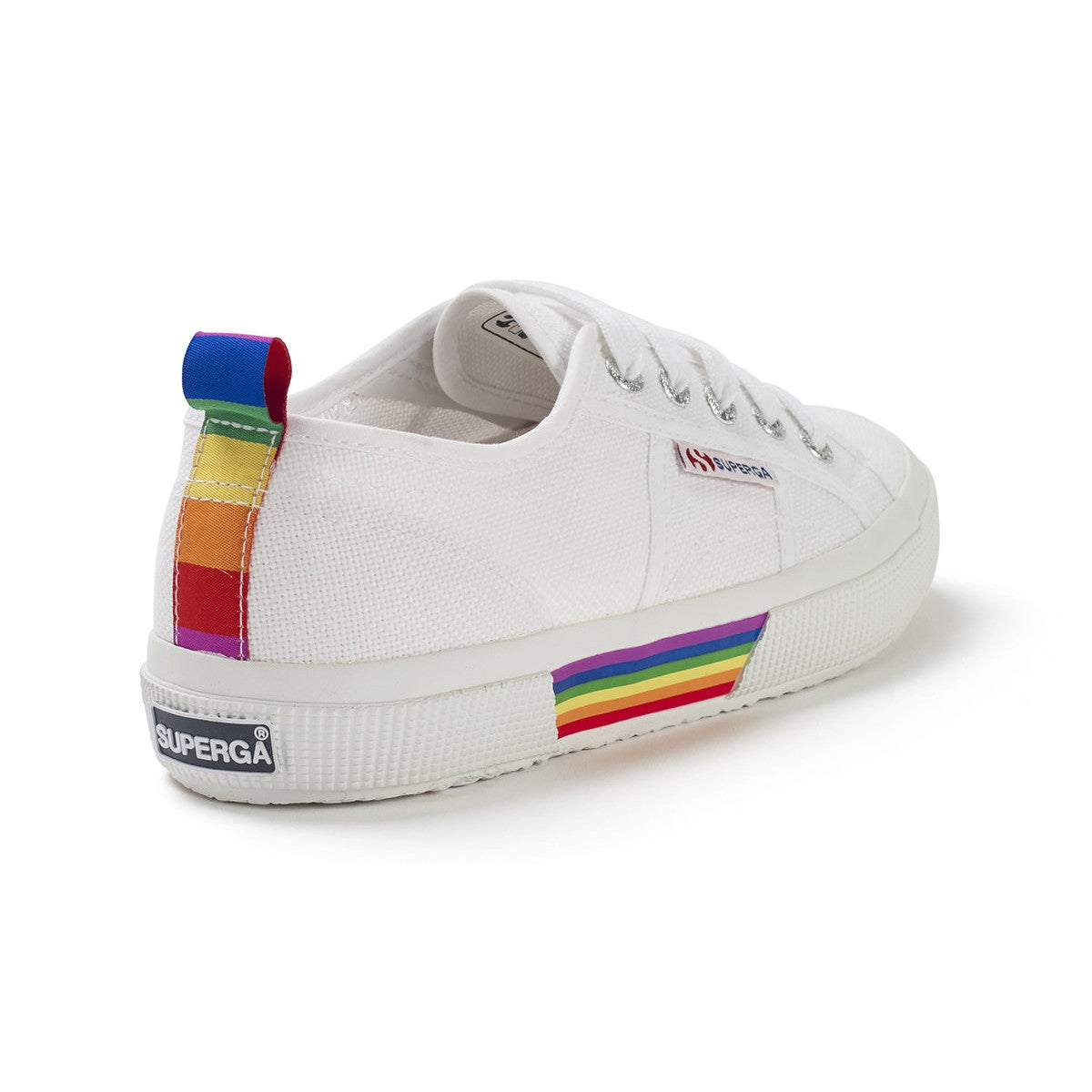 White-Multicoloured - Back - Superga Unisex Adult 2750 Pride Backstrap Trainers