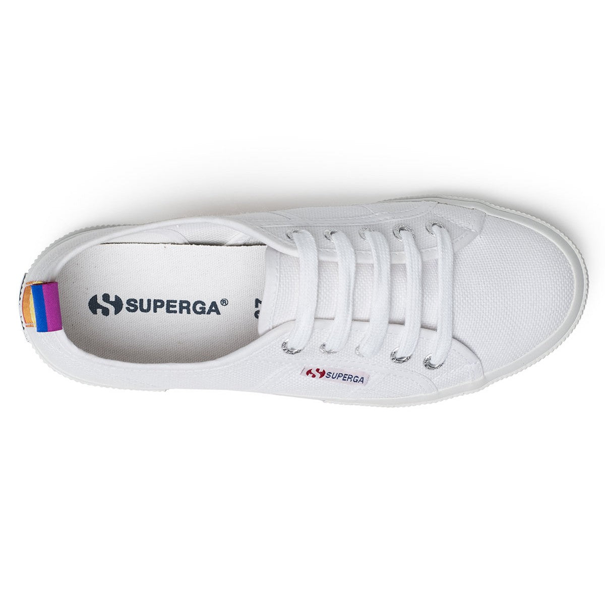 White-Multicoloured - Side - Superga Unisex Adult 2750 Pride Backstrap Trainers