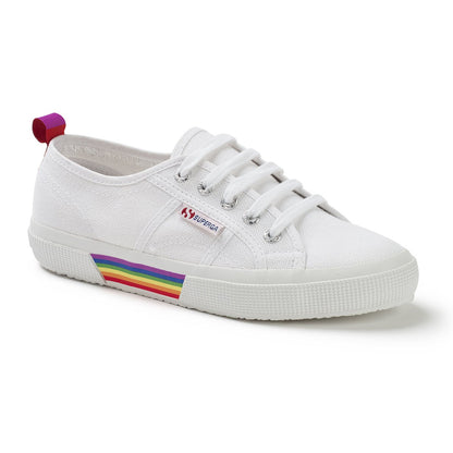 White-Multicoloured - Front - Superga Unisex Adult 2750 Pride Backstrap Trainers