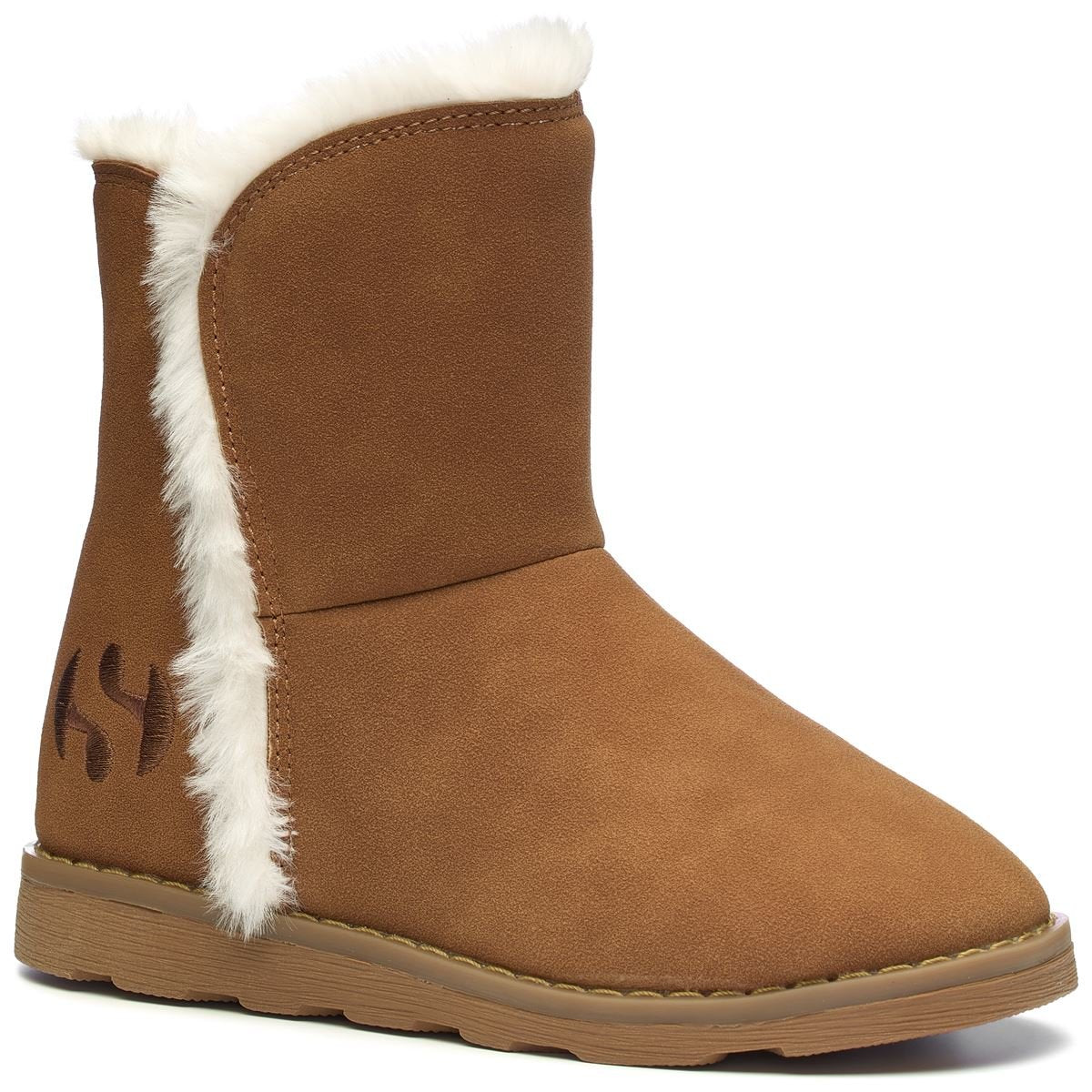 Brown Bronze - Front - Superga Childrens-Kids 4033 Suede Ankle Boots
