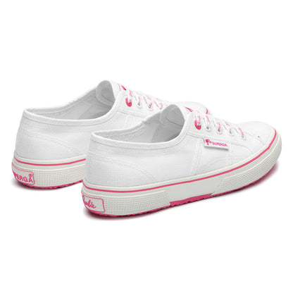 White-Pink - Back - Superga Womens-Ladies 2750 Classic Barbie Trainers