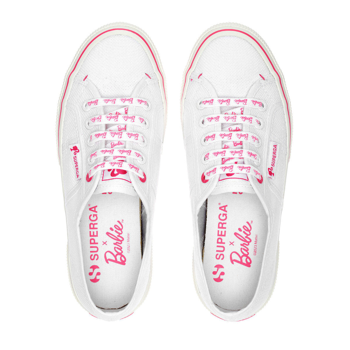 White-Pink - Lifestyle - Superga Womens-Ladies 2750 Classic Barbie Trainers