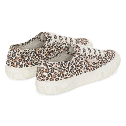 Brown-Black-Avorio - Back - Superga Womens-Ladies 2750 Leopard Print Trainers