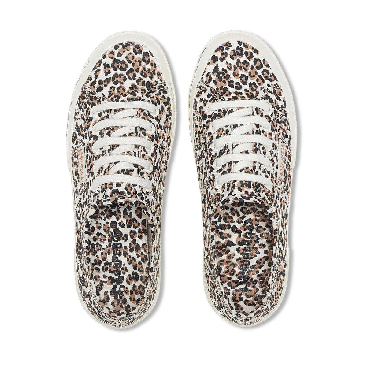Brown-Black-Avorio - Side - Superga Womens-Ladies 2750 Leopard Print Trainers