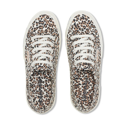 Brown-Black-Avorio - Side - Superga Womens-Ladies 2750 Leopard Print Trainers