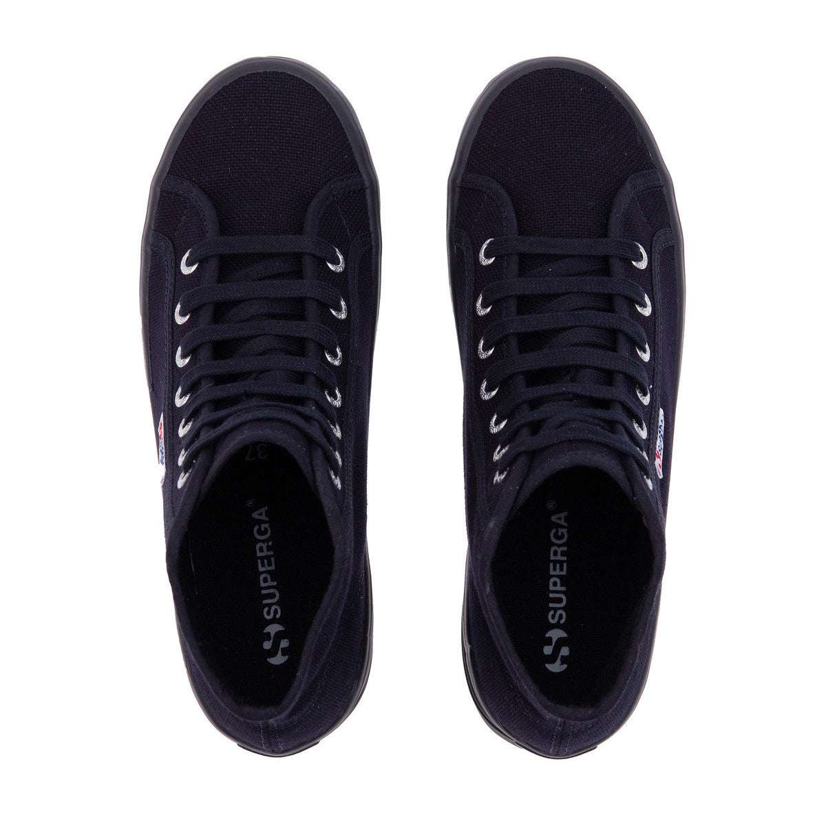 Blue Anthracite - Side - Superga Womens-Ladies 2341 Cotu Alpina High Tops