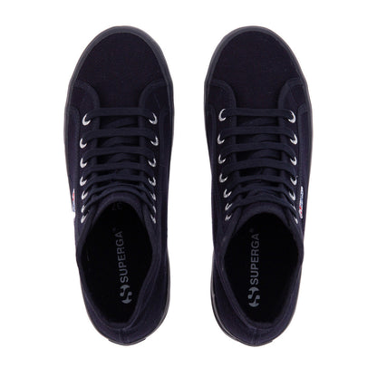 Blue Anthracite - Side - Superga Womens-Ladies 2341 Cotu Alpina High Tops