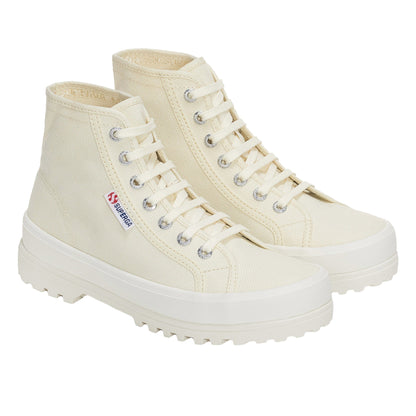 Natural Beige-Avorio - Front - Superga Womens-Ladies 2341 Cotu Alpina High Tops