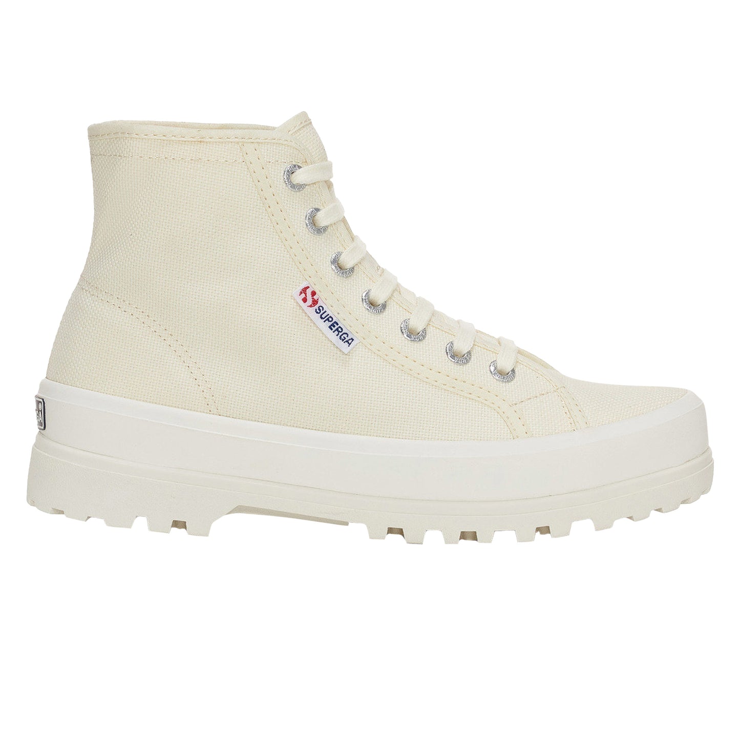 Natural Beige-Avorio - Back - Superga Womens-Ladies 2341 Cotu Alpina High Tops