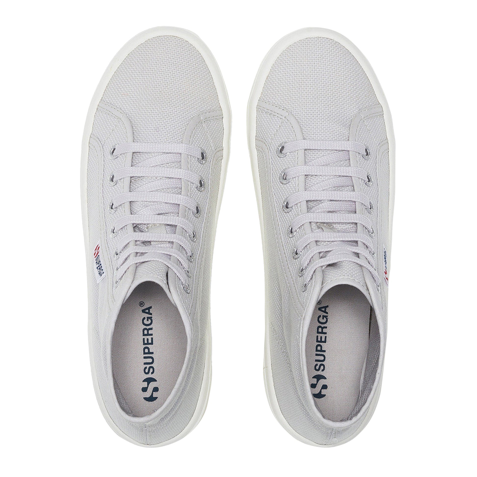 Grey Silver-Avorio - Lifestyle - Superga Womens-Ladies 2341 Cotu Alpina High Tops