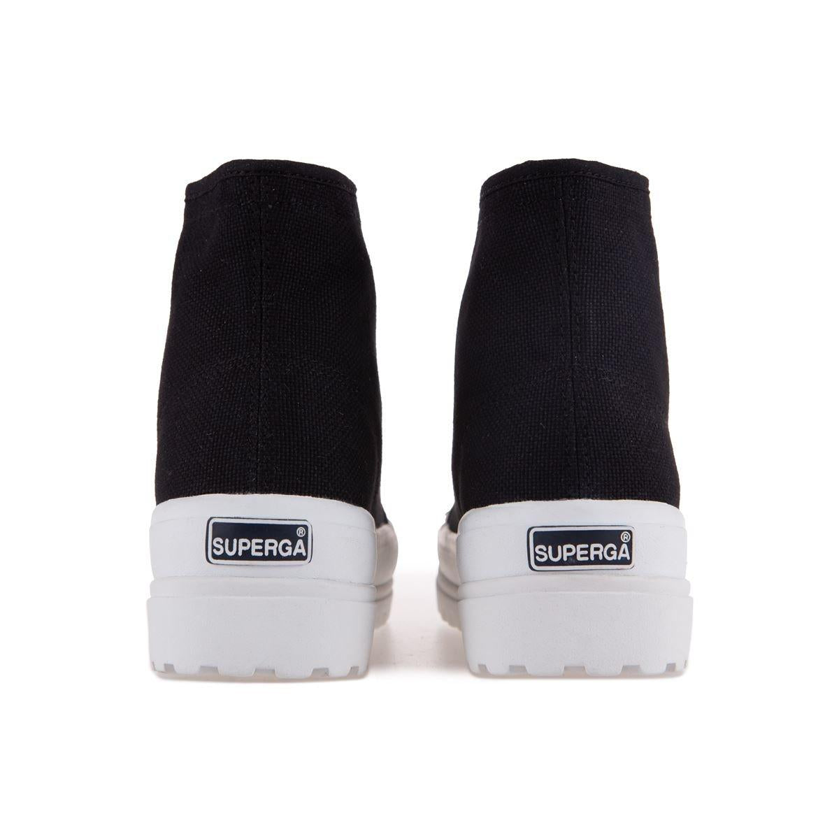 Black-Pale Gold - Side - Superga Womens-Ladies 2341 Cotu Alpina High Tops