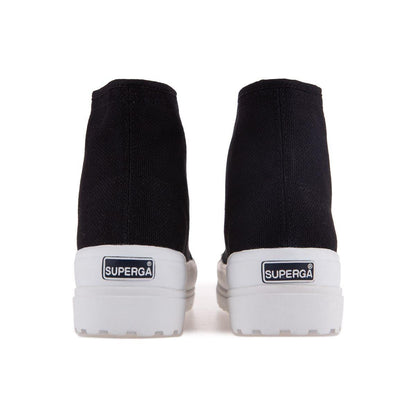Black-Pale Gold - Side - Superga Womens-Ladies 2341 Cotu Alpina High Tops