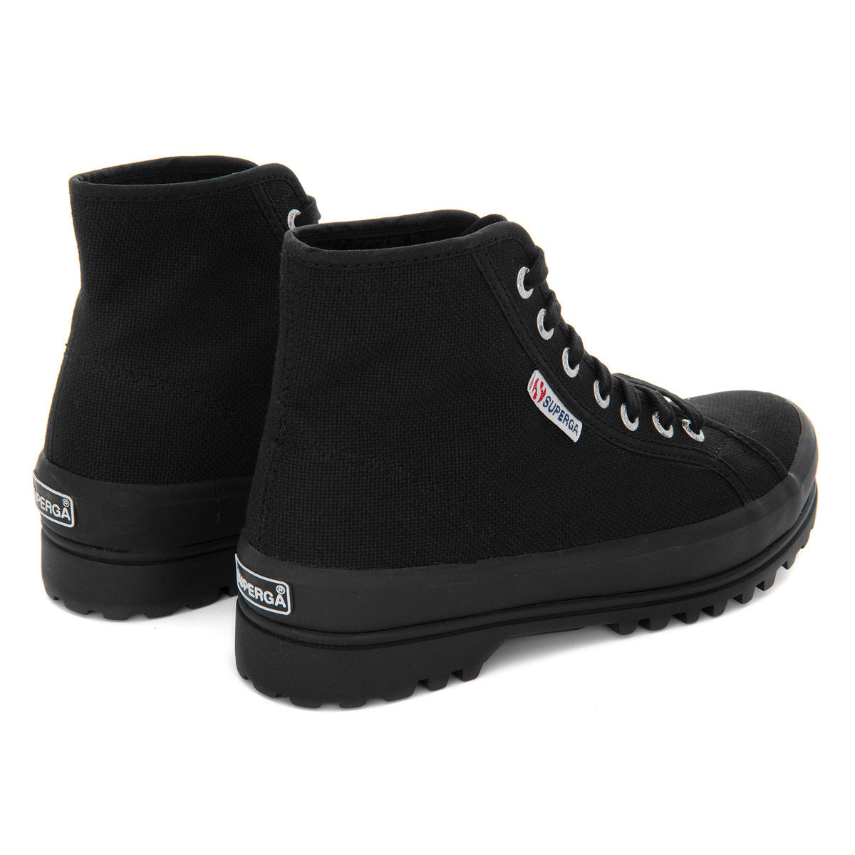 Black - Back - Superga Womens-Ladies 2341 Cotu Alpina High Tops