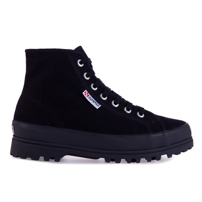Blue Anthracite - Front - Superga Womens-Ladies 2341 Cotu Alpina High Tops