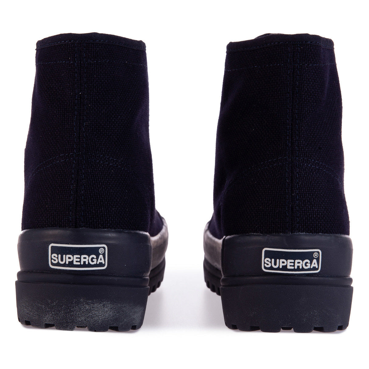 Blue Anthracite - Back - Superga Womens-Ladies 2341 Cotu Alpina High Tops