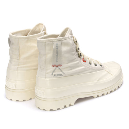 Natural Beige-Orange Tomato - Back - Superga Womens-Ladies 2481 Alpina Ripstop High Tops