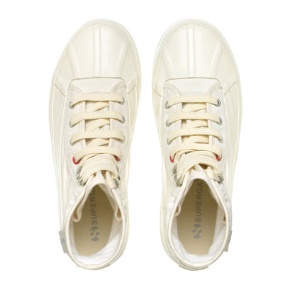 Natural Beige-Orange Tomato - Side - Superga Womens-Ladies 2481 Alpina Ripstop High Tops