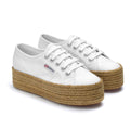 White - Front - Superga Womens-Ladies 2790 Rope Trainers