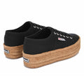 Black - Back - Superga Womens-Ladies 2790 Rope Trainers