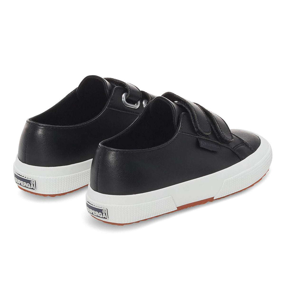 Black-White - Back - Superga Childrens-Kids 2750 Vegan Faux Leather Trainers