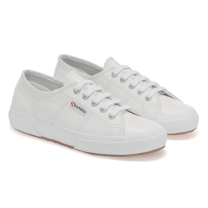 White - Front - Superga Unisex Adult 2750 Efglu Leather Trainers
