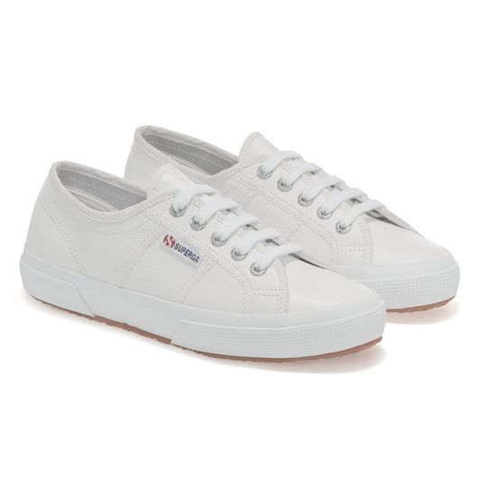 White - Front - Superga Unisex Adult 2750 Efglu Leather Trainers
