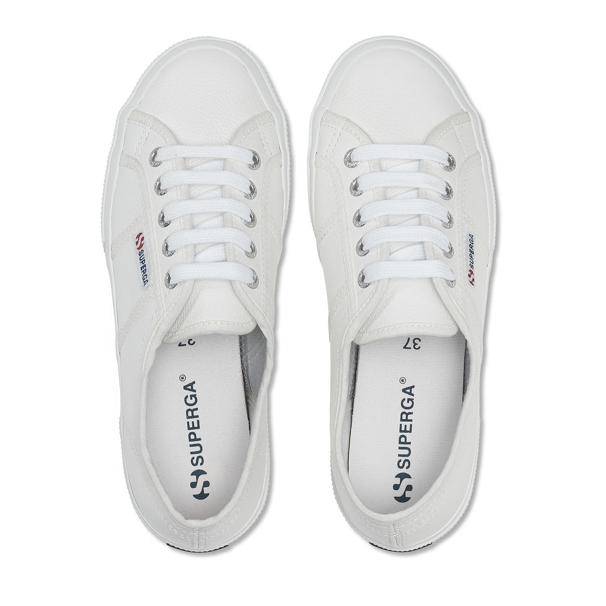 White - Side - Superga Unisex Adult 2750 Efglu Leather Trainers