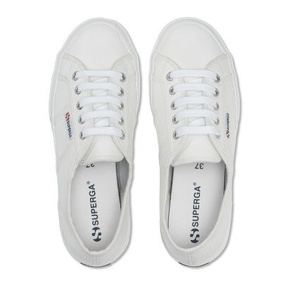 White - Side - Superga Unisex Adult 2750 Efglu Leather Trainers