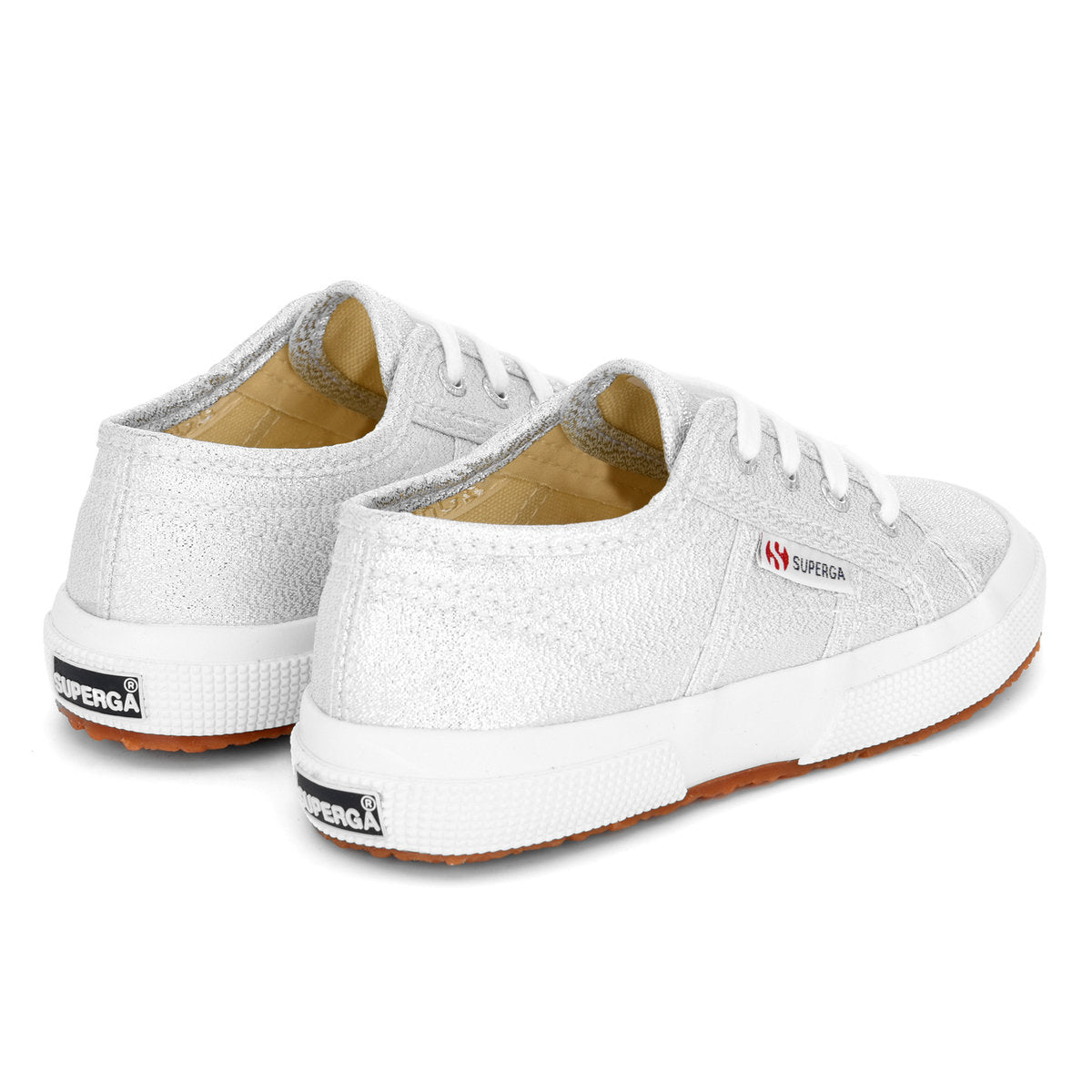 Grey Silver - Back - Superga Childrens-Kids 2750 Lamew Lace Up Trainers