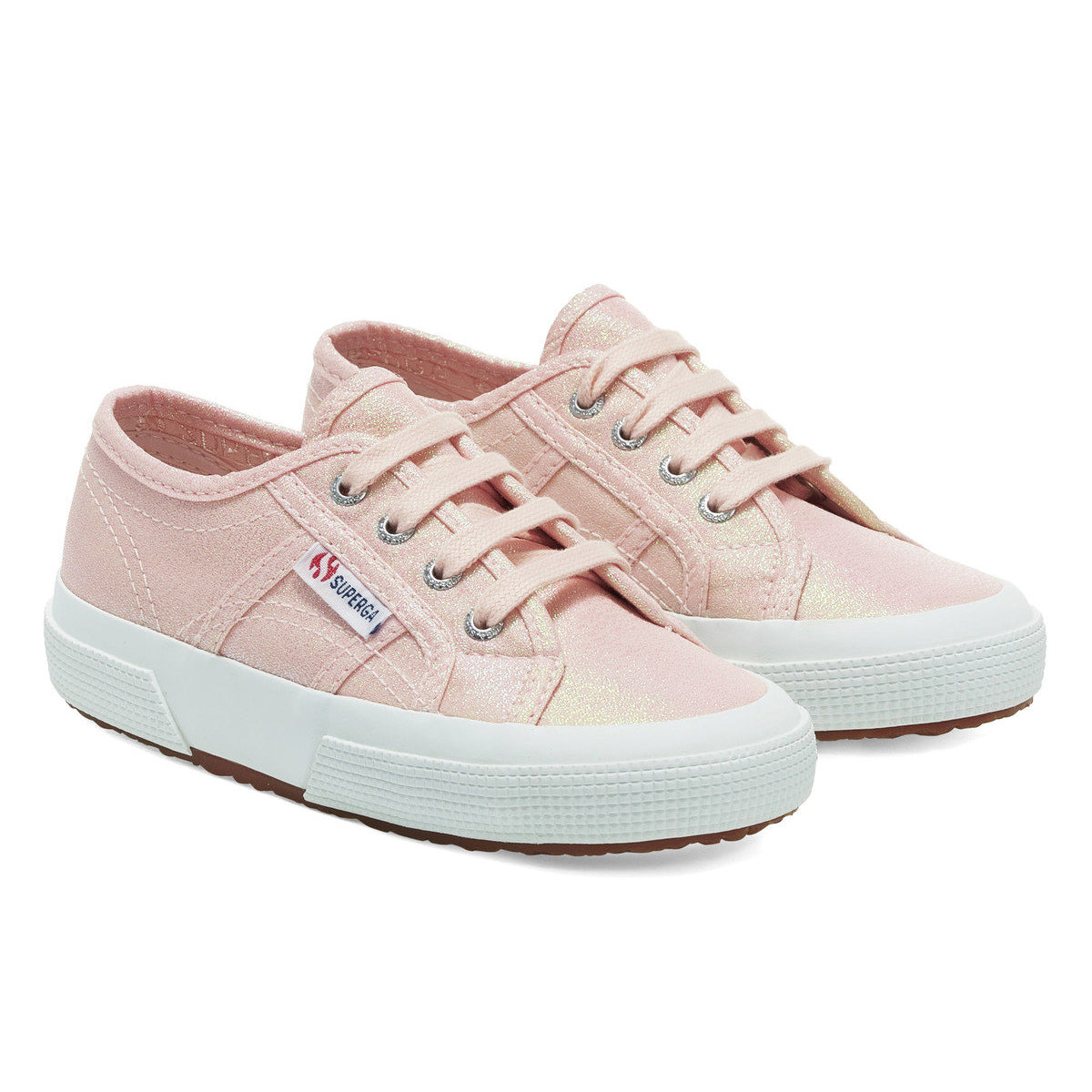 Pink Ish Iridescent - Front - Superga Childrens-Kids 2750 Lamew Lace Up Trainers