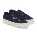 Navy-Avorio - Front - Superga Womens-Ladies 2740 Lace Up Platforms