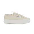 Beige-Eggshell-Avorio - Side - Superga Womens-Ladies 2740 Lace Up Platforms