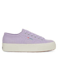 Violet Lilla-Avorio - Front - Superga Womens-Ladies 2740 Lace Up Platforms