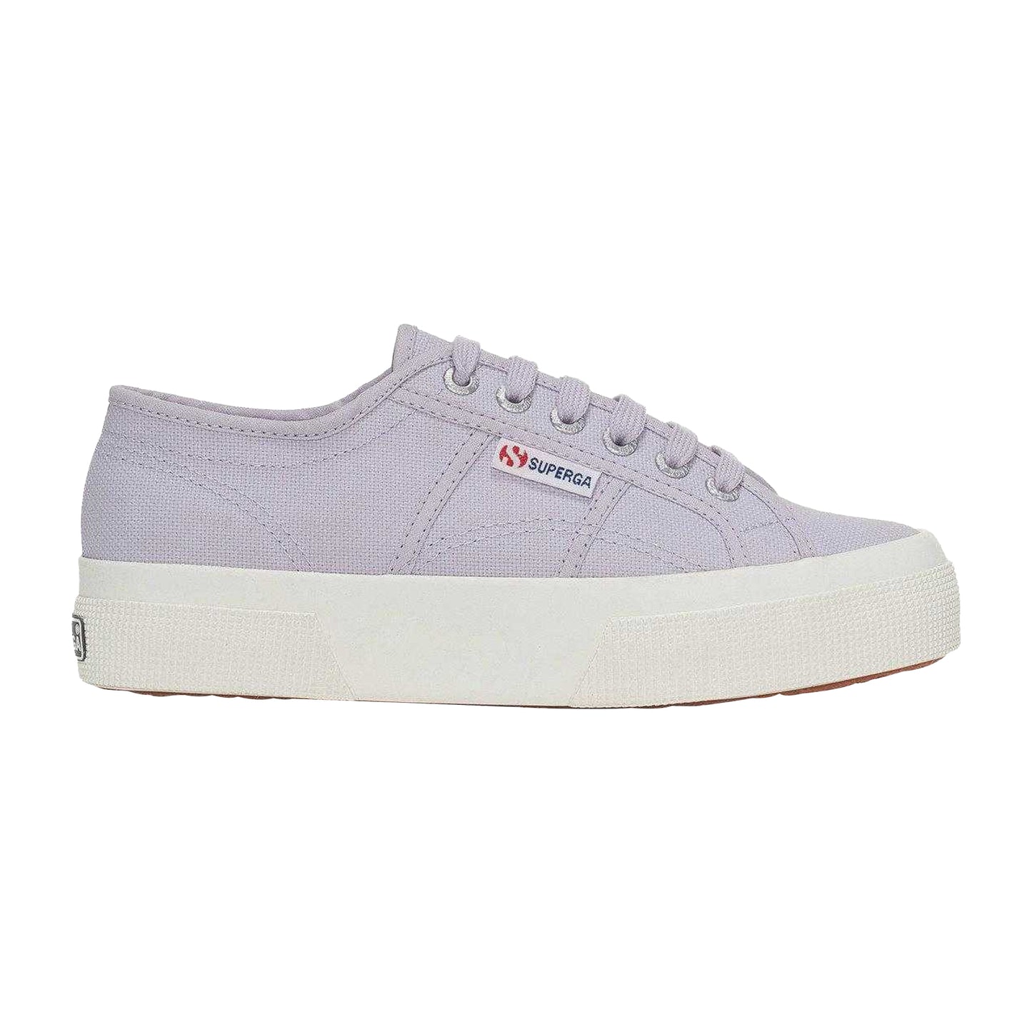 Light Violet-Avorio - Front - Superga Womens-Ladies 2740 Lace Up Platforms