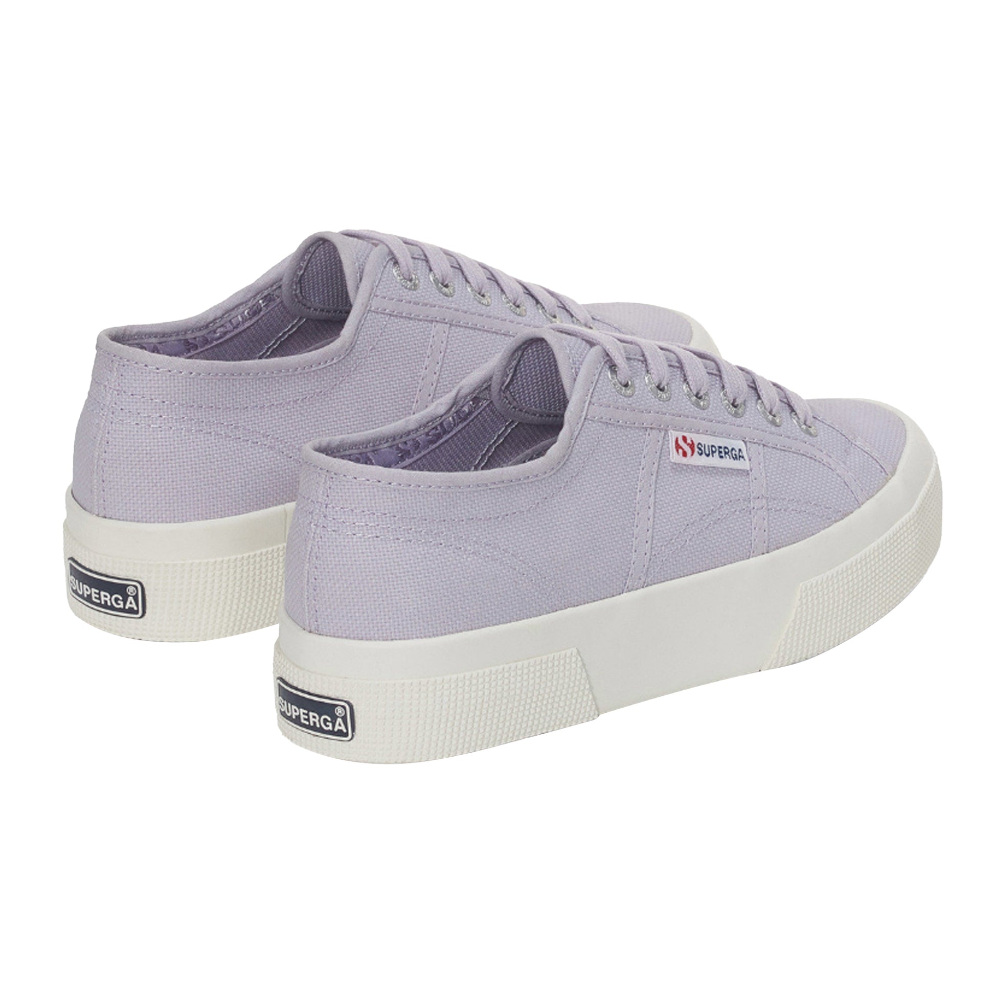 Light Violet-Avorio - Side - Superga Womens-Ladies 2740 Lace Up Platforms