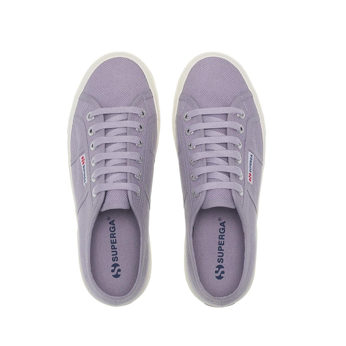 Violet Lavender-Avorio - Side - Superga Womens-Ladies 2740 Lace Up Platforms