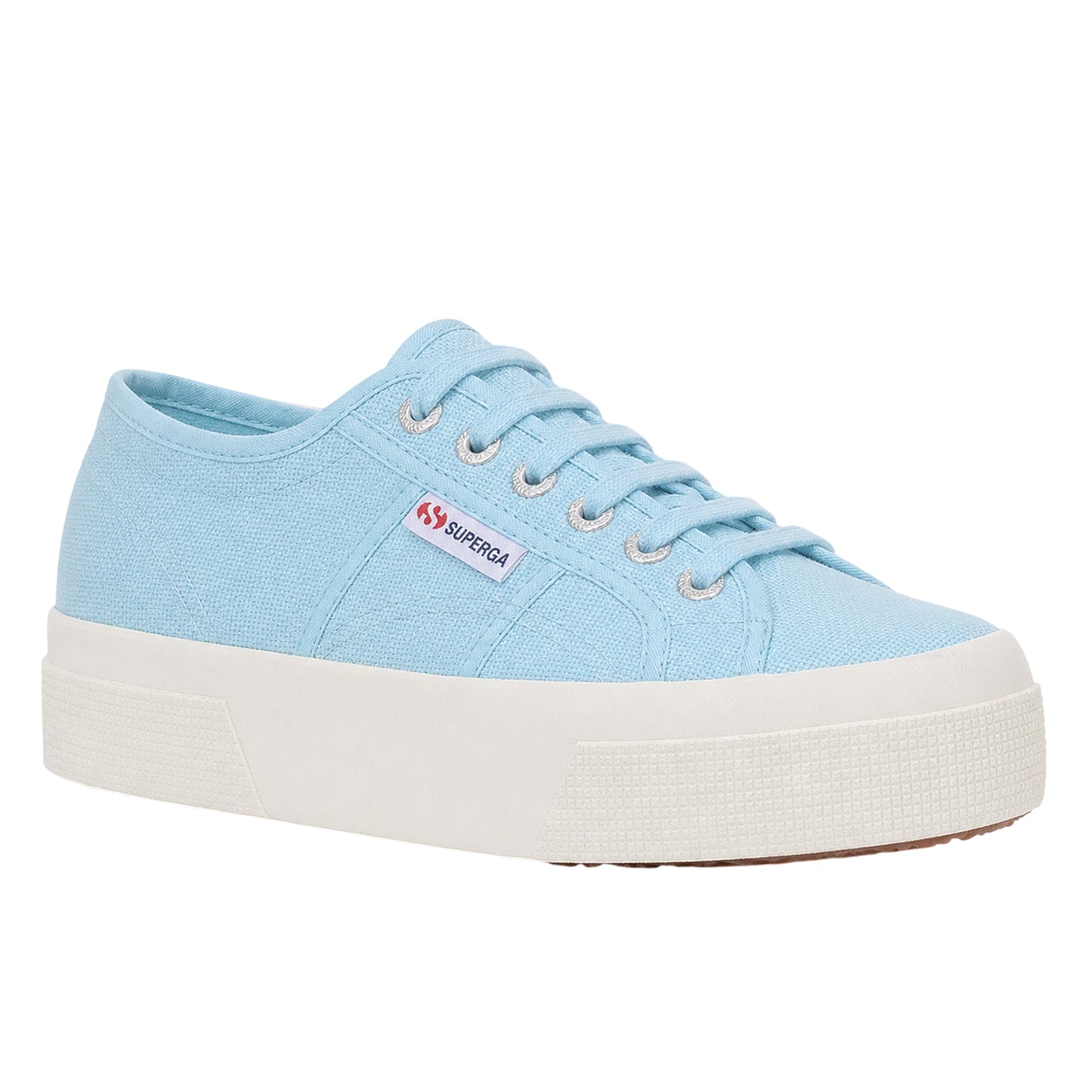 Crystal Azul-Avorio - Front - Superga Womens-Ladies 2740 Lace Up Platforms