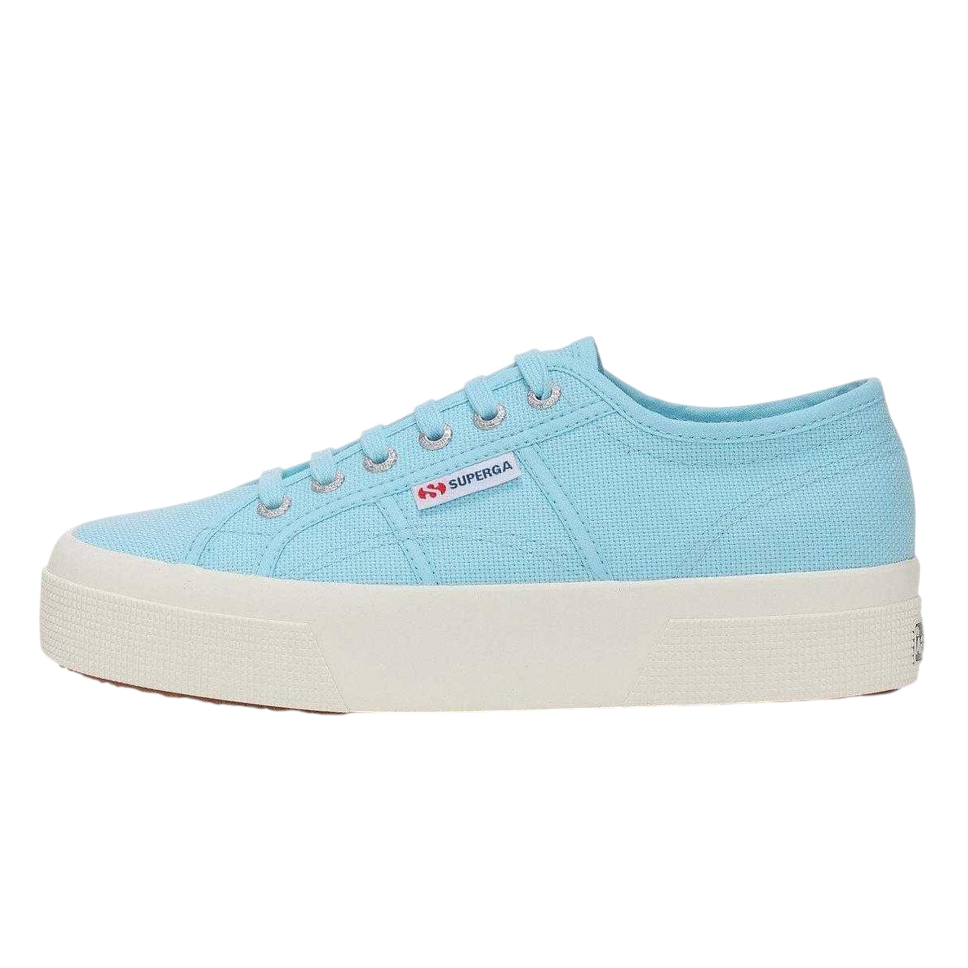 Crystal Azul-Avorio - Back - Superga Womens-Ladies 2740 Lace Up Platforms