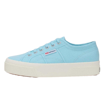 Crystal Azul-Avorio - Back - Superga Womens-Ladies 2740 Lace Up Platforms