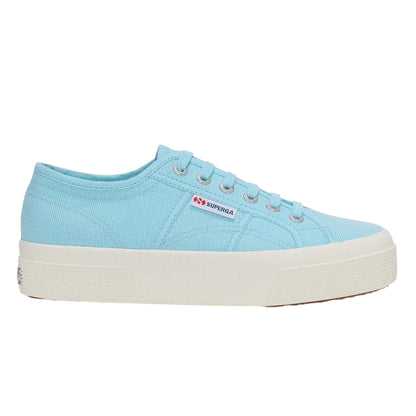 Crystal Azul-Avorio - Side - Superga Womens-Ladies 2740 Lace Up Platforms