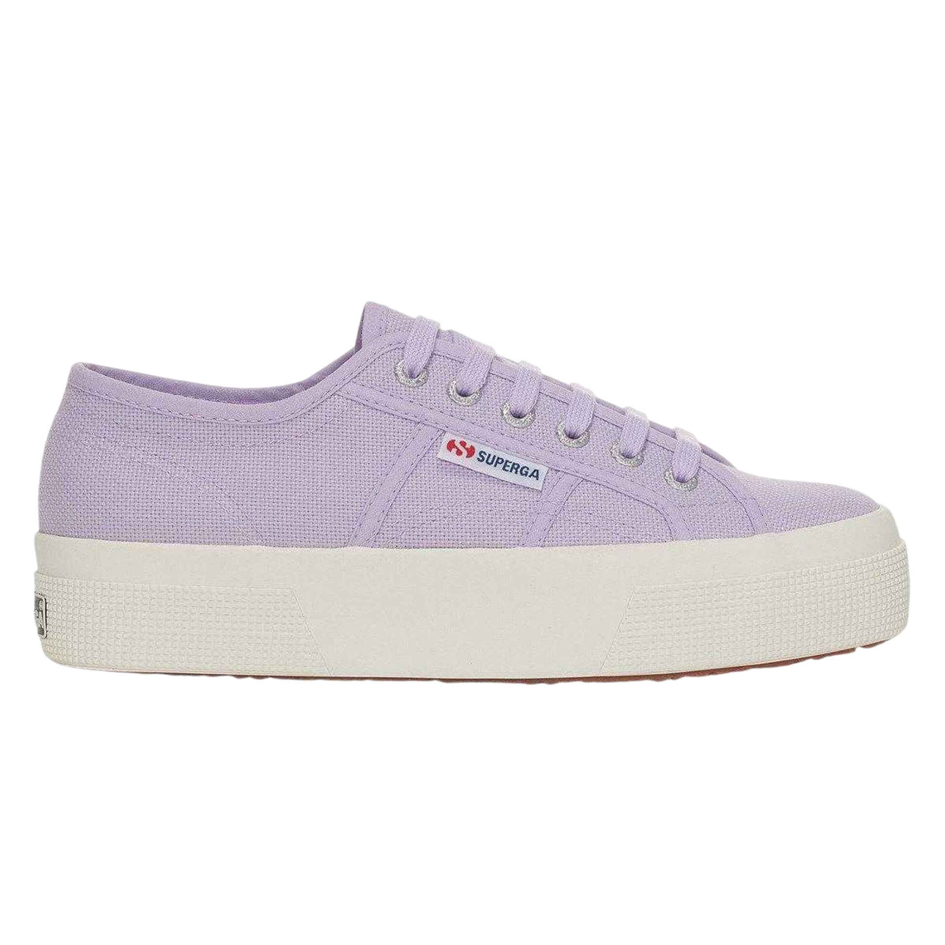 Violet Lilla-Avorio - Side - Superga Womens-Ladies 2740 Lace Up Platforms