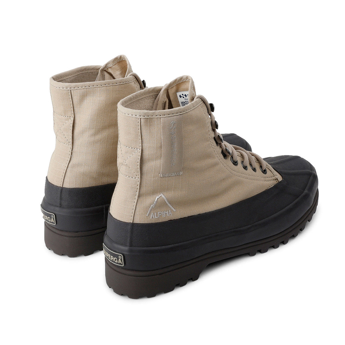 Fossil Grey-Bristol Black - Back - Superga Unisex Adult 2481 Alpina Ripstop High Tops