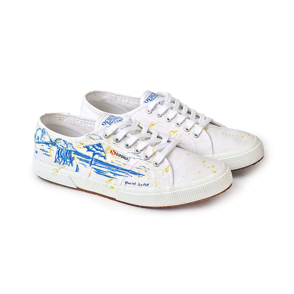 White - Front - Superga Unisex Adult Capri Nights 2750 Cotu Classic Daniel Cordas Trainers
