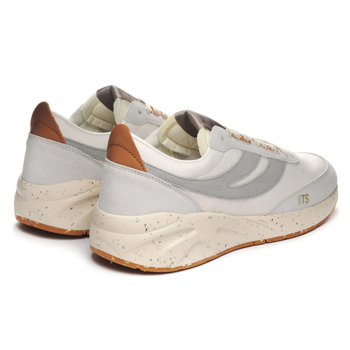 White Avorio-Light Grey-Cashew - Back - Superga Unisex Adult 4089 TS Suede Slim Trainers
