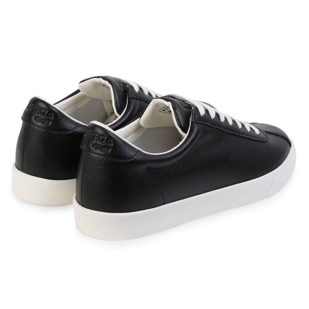 Black-White Avorio - Back - Superga Unisex Adult 2843 Club S Vegan Leather Trainers