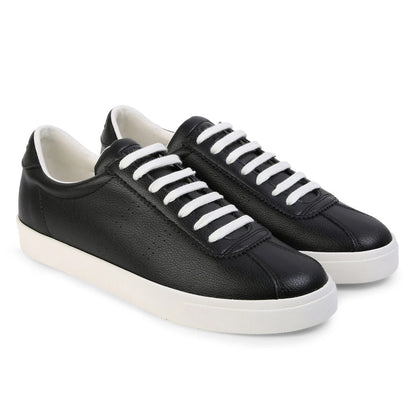Black-White Avorio - Front - Superga Unisex Adult 2843 Club S Vegan Leather Trainers