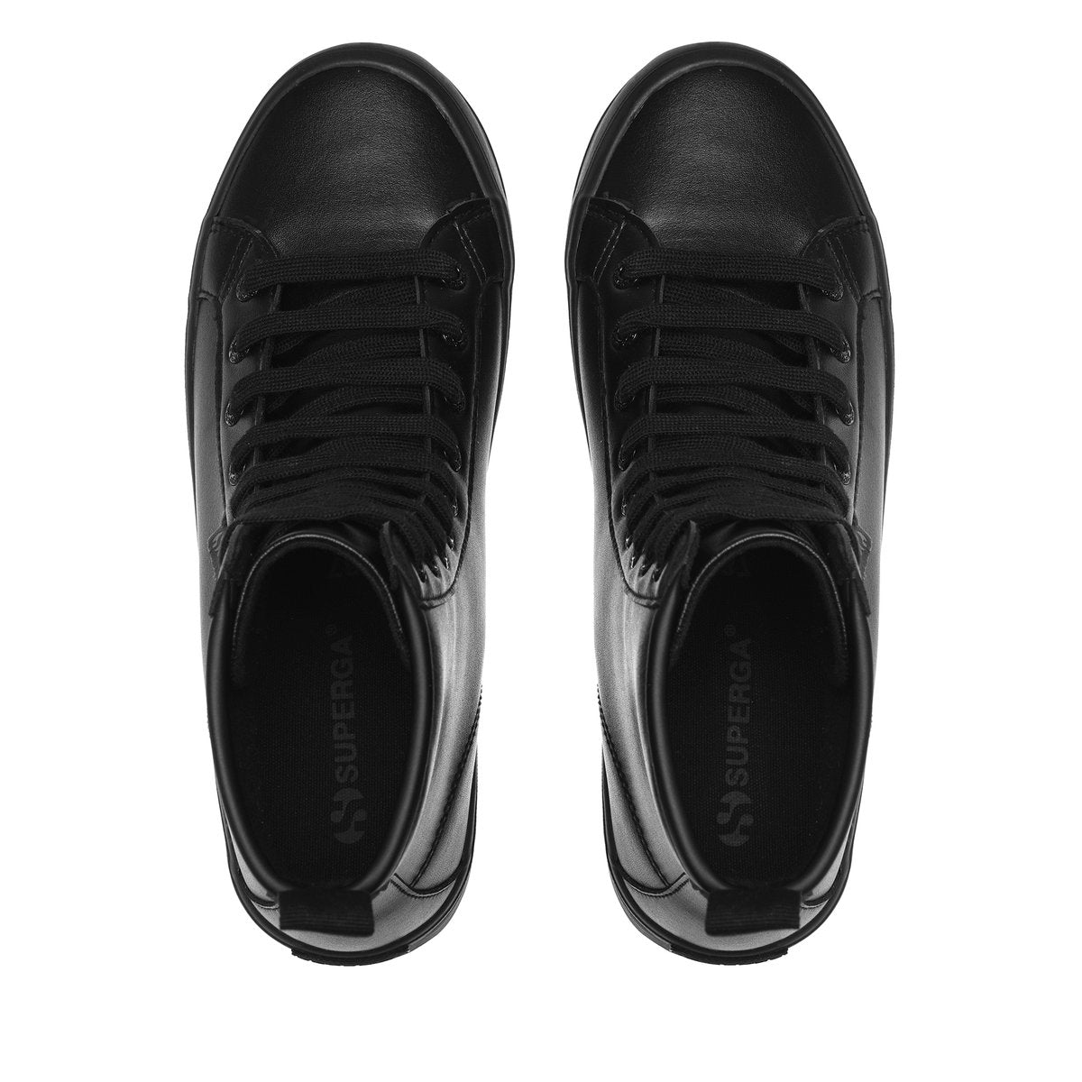 Total Black - Side - Superga Womens-Ladies 2643 Alpina Faux Leather Ankle Boots