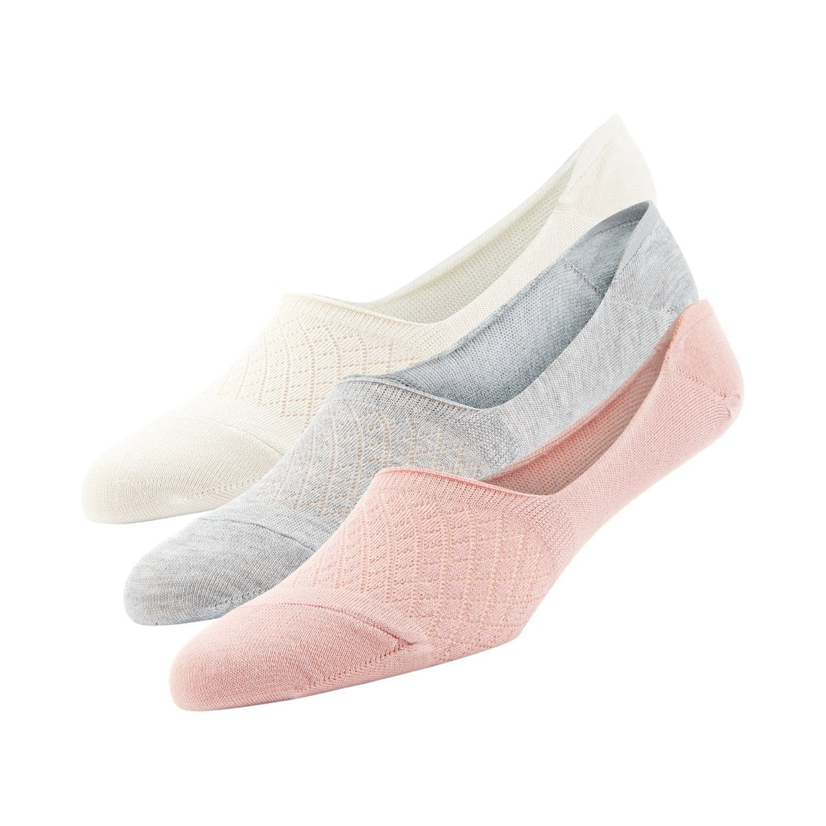 Pink-Grey-White - Front - Superga Womens-Ladies No Show Socks (Pack of 3)