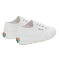 White - Back - Superga Childrens-Kids 2750 Heart Heel Patch Trainers