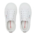 White - Side - Superga Childrens-Kids 2750 Heart Heel Patch Trainers